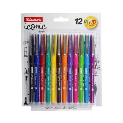 روان نویس نوک نمدی12رنگ سری آیکانیک لاکسر کد15800F