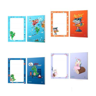 دفتر80برگ وزیری سیمی طلقی گلاسه داخل طرحدار میکرو کدC31