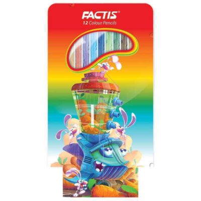 مدادرنگی12رنگ (شش گوش) جعبه فلزی فکتیس