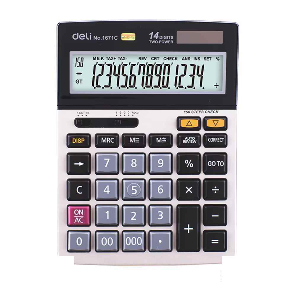 ماشین حساب رومیزی چک کن دار14رقم دلی W1671C