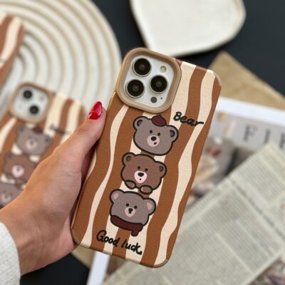 قاب سه خرس قهوه ای راه راه (کدC1681)