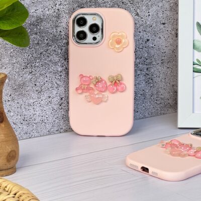 قاب Sweet عروسک شیشه ای صورتی (کدC1798)