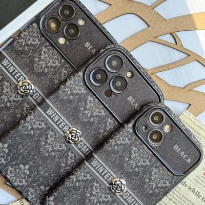 قاب Black Design گل نقره ای (کدC1762)