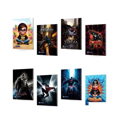 دفتر80برگ وزیری سیمی مجلد میکرو طرح جور فانتزی c 36-53-55-56