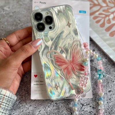 قاب پروانه رز فلای با آویز آیفون (کدC2147)