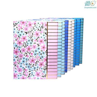 کلاسور 100 برگ 26 حلقه قفل پلاستیکی گل 320 فطرس (9 جلد)