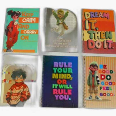 دفتر 50 برگ دوخط فنری طلقی طرح فانتزی امید دیمو (تک جلدی)