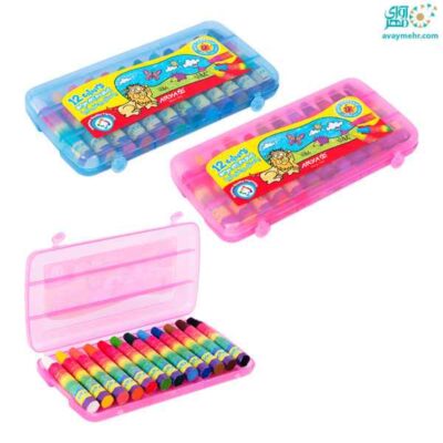 پاستل 12رنگ طلقی مدل2010 آریا (12 بسته)