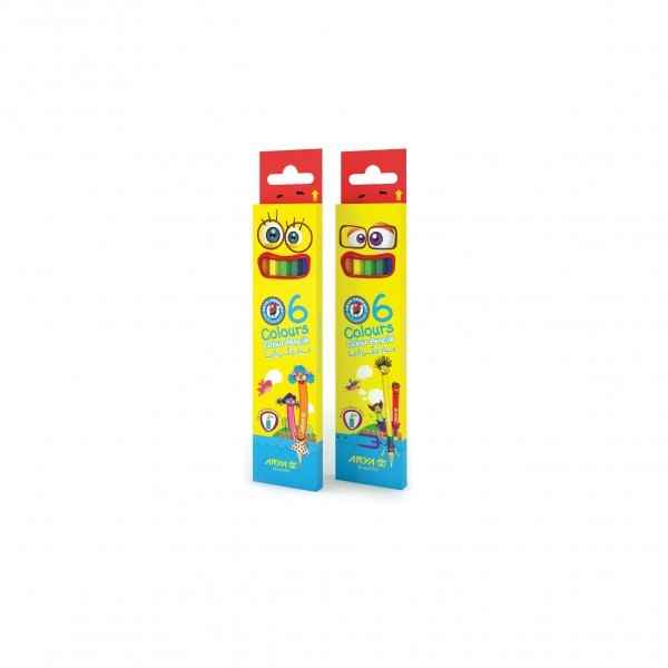 مداد 6رنگ مقوایی مدل3011 آریا (48 جعبه ای)