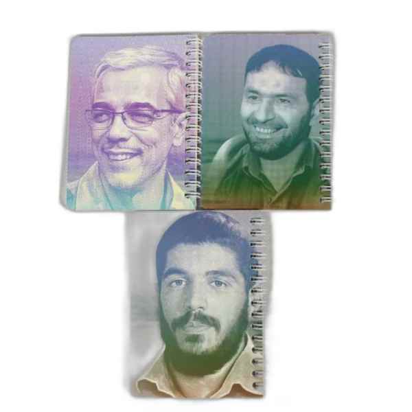 دفتر 50 برگ تک خط فنری مجلد طرح شهدا بهشت