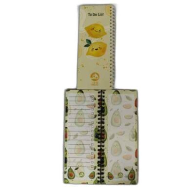 دفتر لیست انجام کار فنر بغل 8*21 طرح میوه هنوت (تک جلدی)