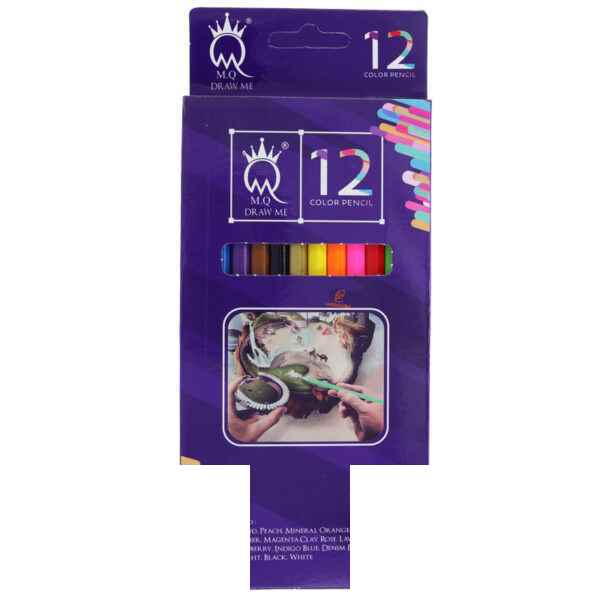 مداد رنگی 12رنگ جعبه مقوایی ام کیو