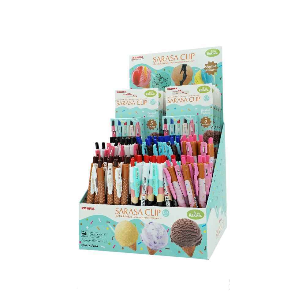 روان نویس فشاری ساراساکلیپ(رنگ جور) 0/5 طرح بستنی زبرا