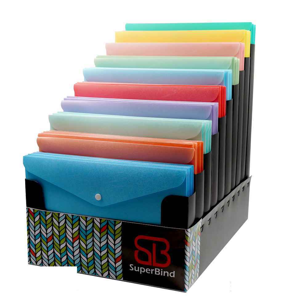 پاکت دکمه دارA4 رنگ جور مدل بلوط (افقی) سوپربایند کدDB240