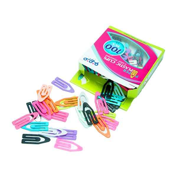 کلیپس پلاستیکی رنگی 100 عددی فرمی نو (بسته24 عددی)