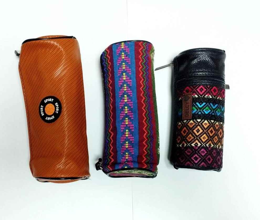 جامدادی استوانه ای چرم دلسی گل یا پوچ (تک عددی)